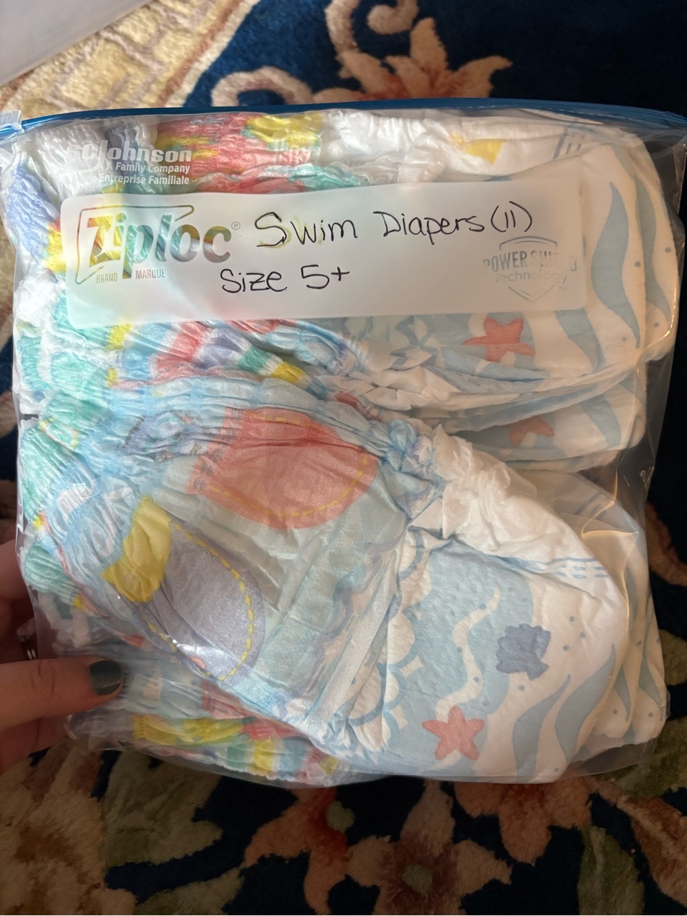 Swim Diapers - Blue Multi Color, Size 5+